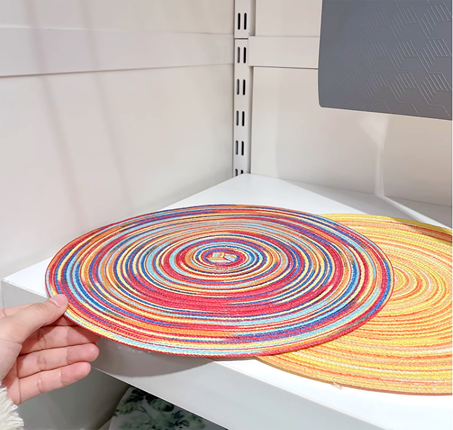 Colorful Handmade Placemat Art Woven Personalized Plate Mat Set Home Decoration Yellow Red