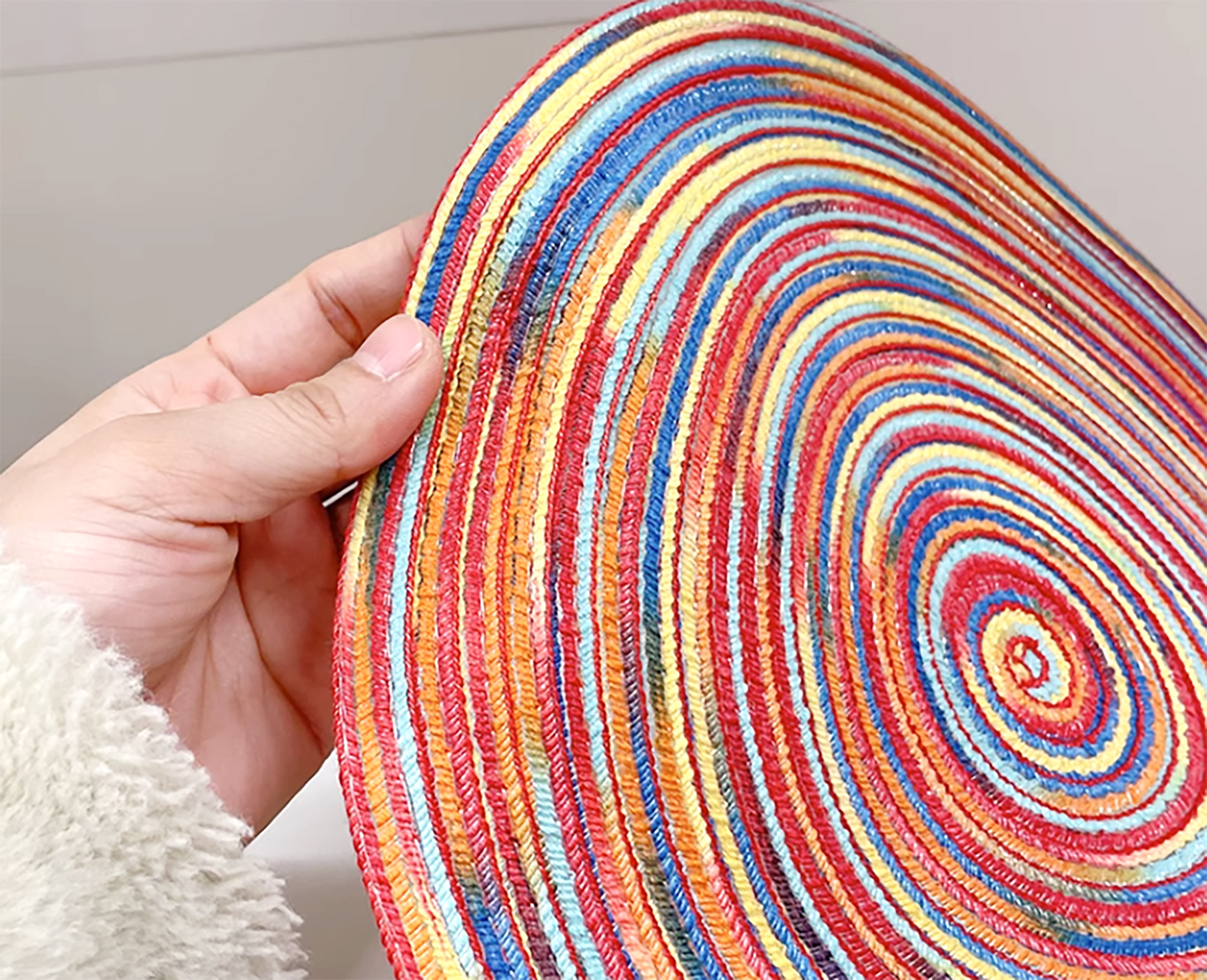 Colorful Handmade Placemat Art Woven Personalized Plate Mat Set Home Decoration Yellow Red