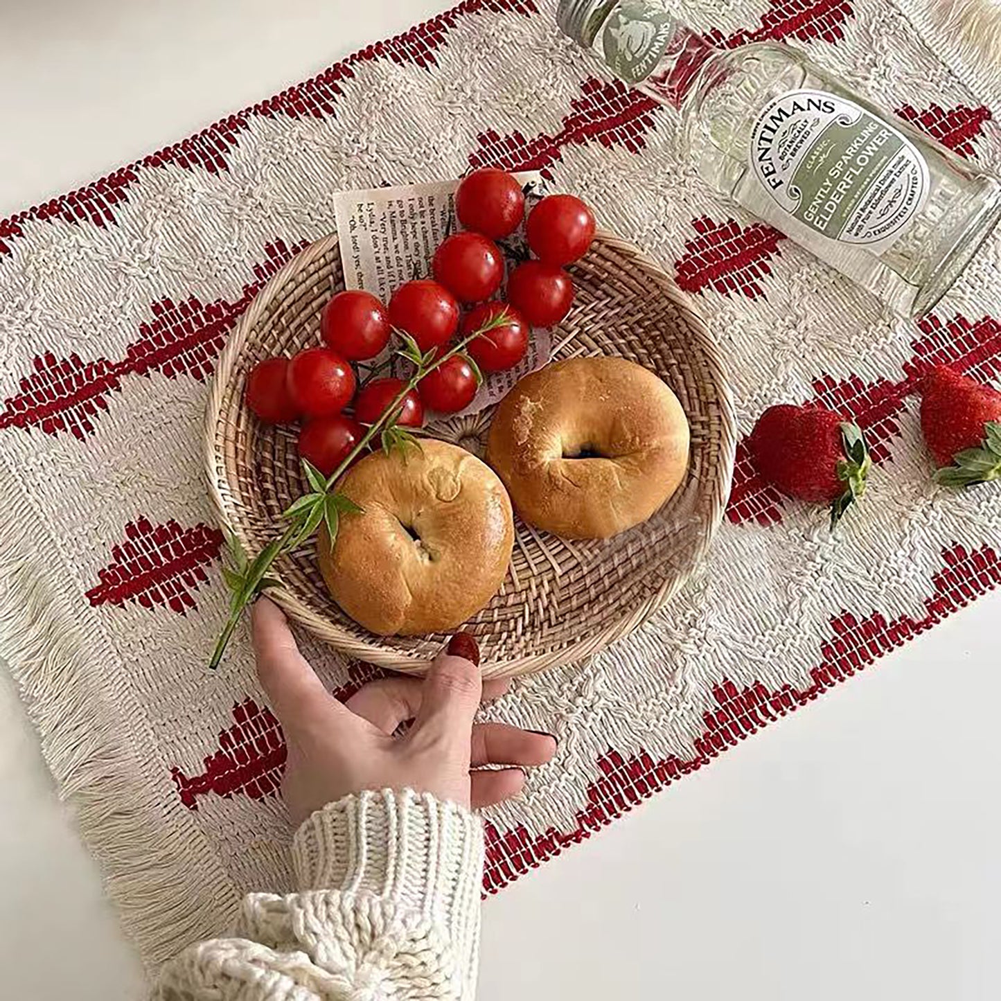 Colorful Placemats Red Green Handmade Personalized Plate Mat Kitchen Decoration Picnic Mat Table Linens Wedding Placemats