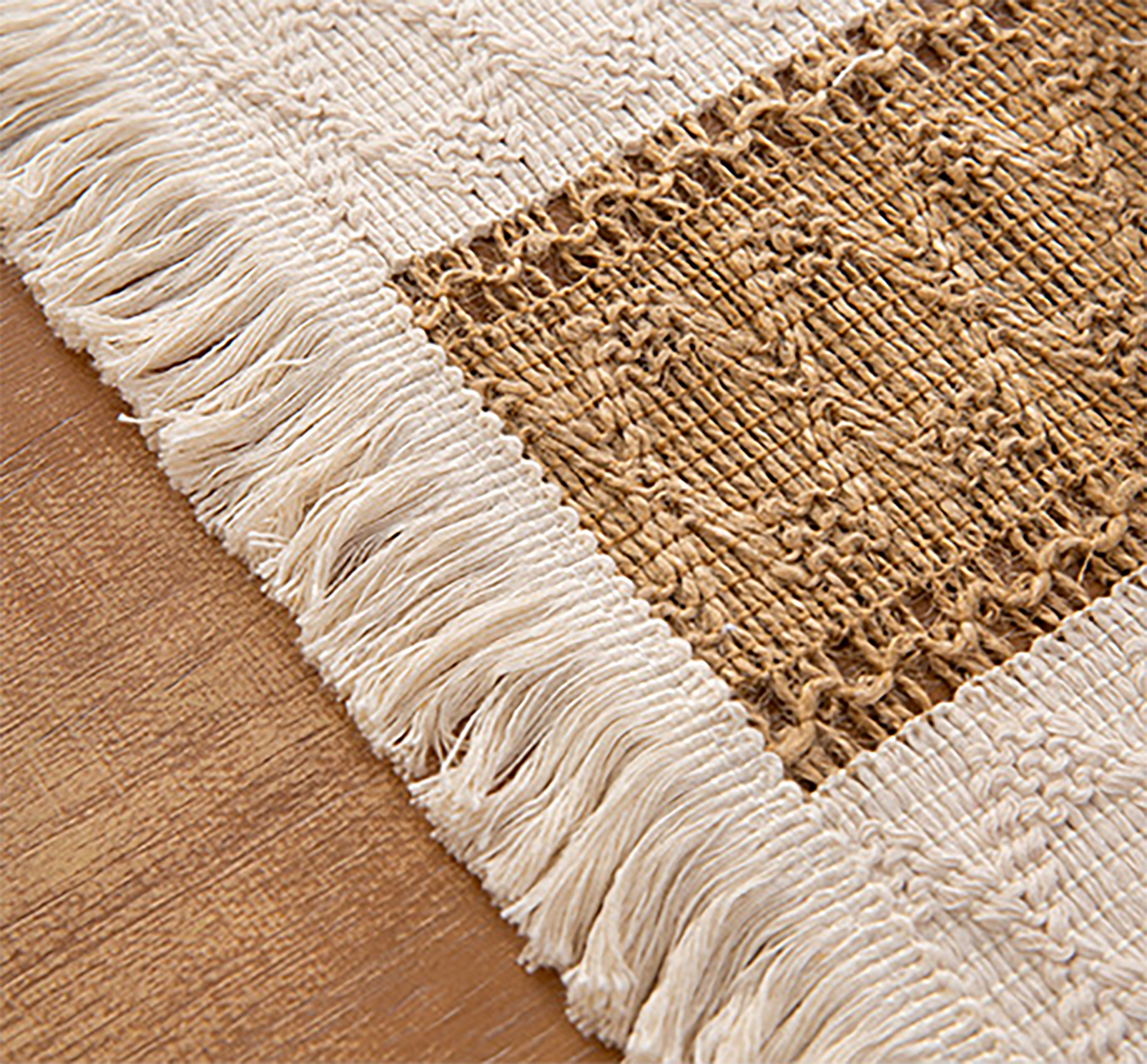 Woven Placemat Set Handmade Art Personalized Plate Mat Kitchen Decoration Blue Brown Beige