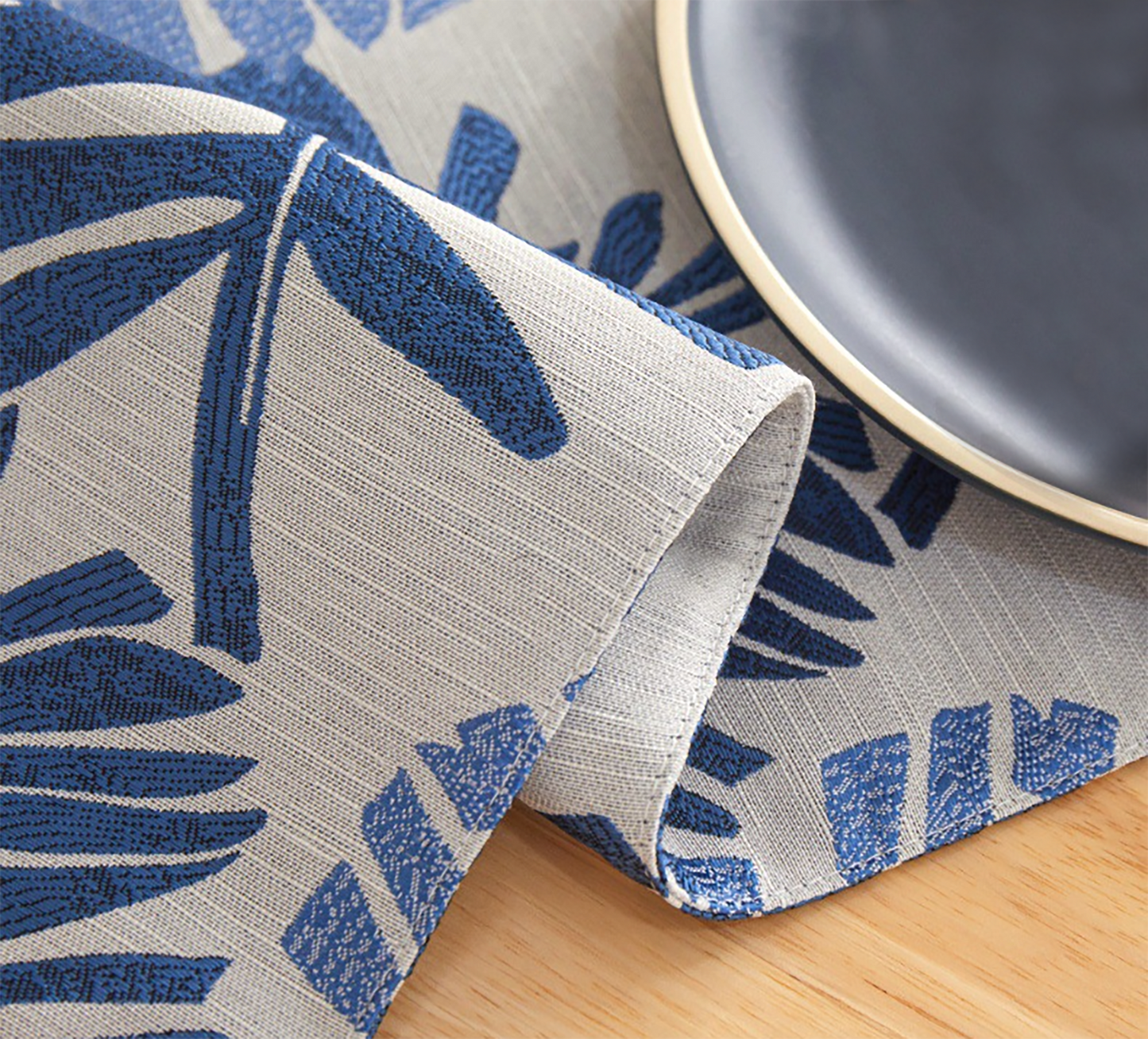 Nature Leaf Colorful Canvas Placemat Set Handmade Personalized Plate Mat Kitchen Decoration Picnic Mat Placemats Grey