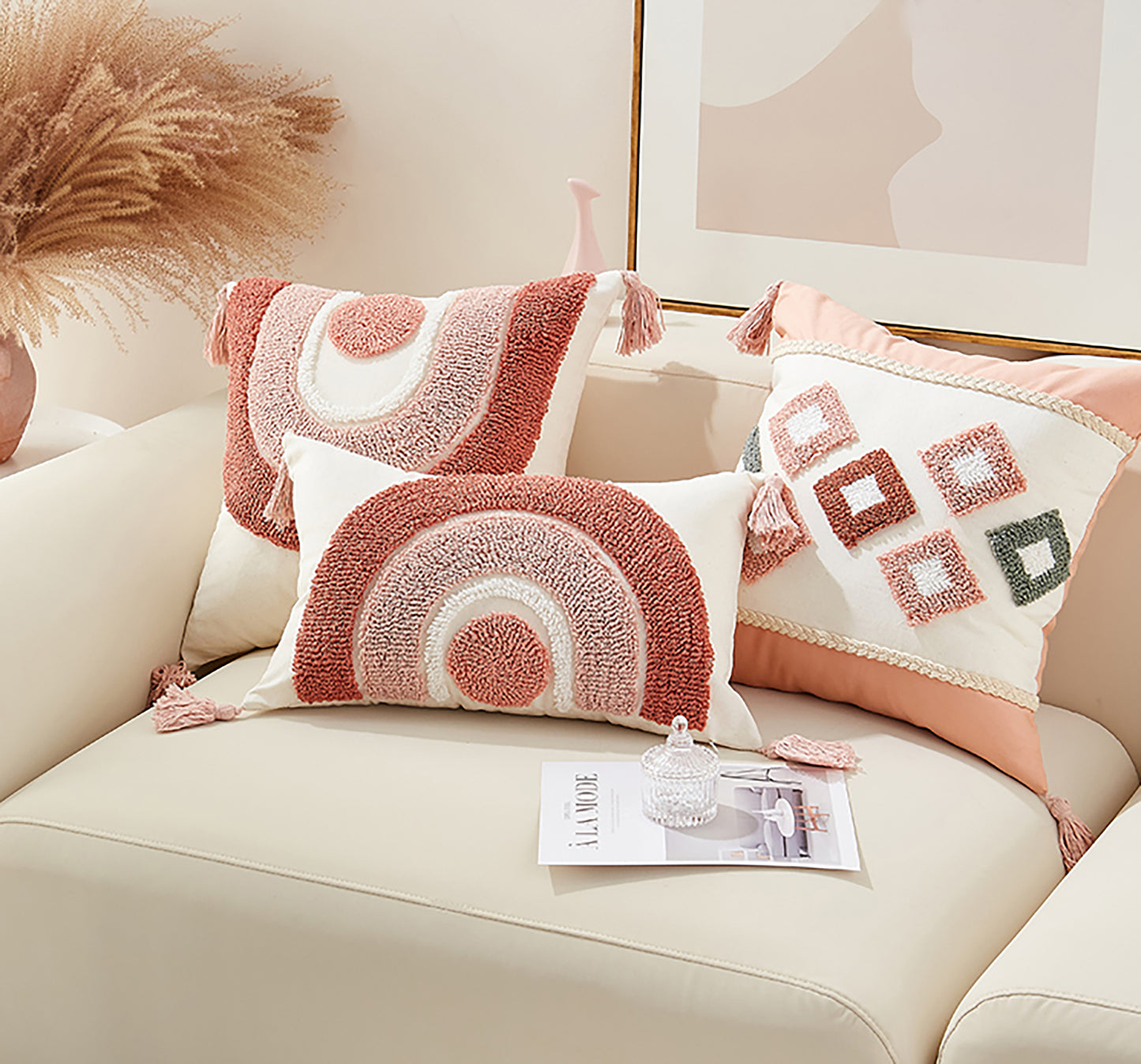 nk Pillow Case Cute Pillow Embroidered Throw Pillow Case Decorative Pillow Case New Home Housewarming Gift Pink Personalized Home Goods