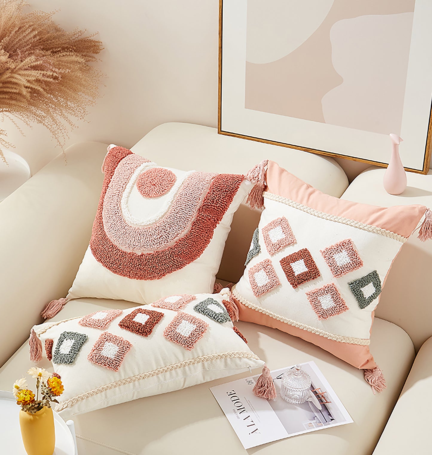 nk Pillow Case Cute Pillow Embroidered Throw Pillow Case Decorative Pillow Case New Home Housewarming Gift Pink Personalized Home Goods