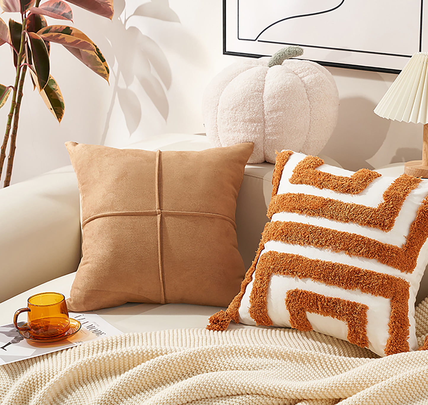 Cozy Pillow Cover Cute Pillow Throw Pillow Case Abstract Decorative Black White Khaki Pillow Case Housewarming gift Living Room Decor