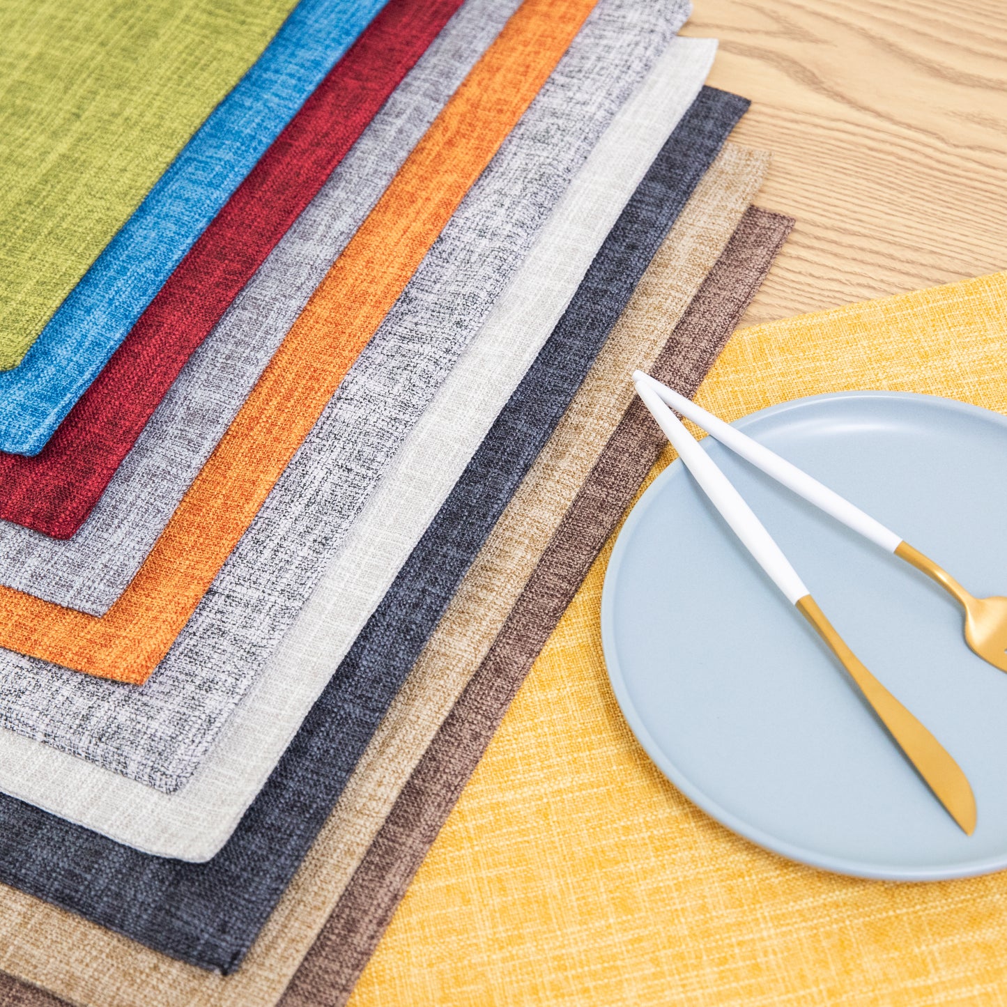 Solid Placemat Set Handmade Personalized Plate Mat Kitchen Decoration Picnic Mat