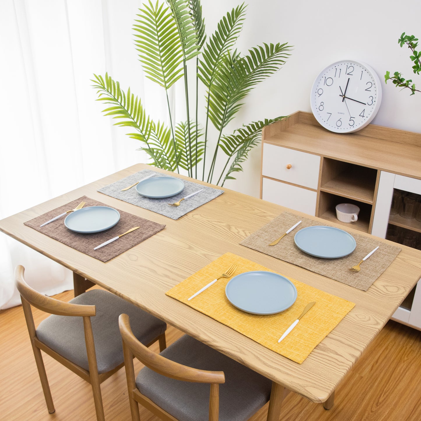 Solid Placemat Set Handmade Personalized Plate Mat Kitchen Decoration Picnic Mat