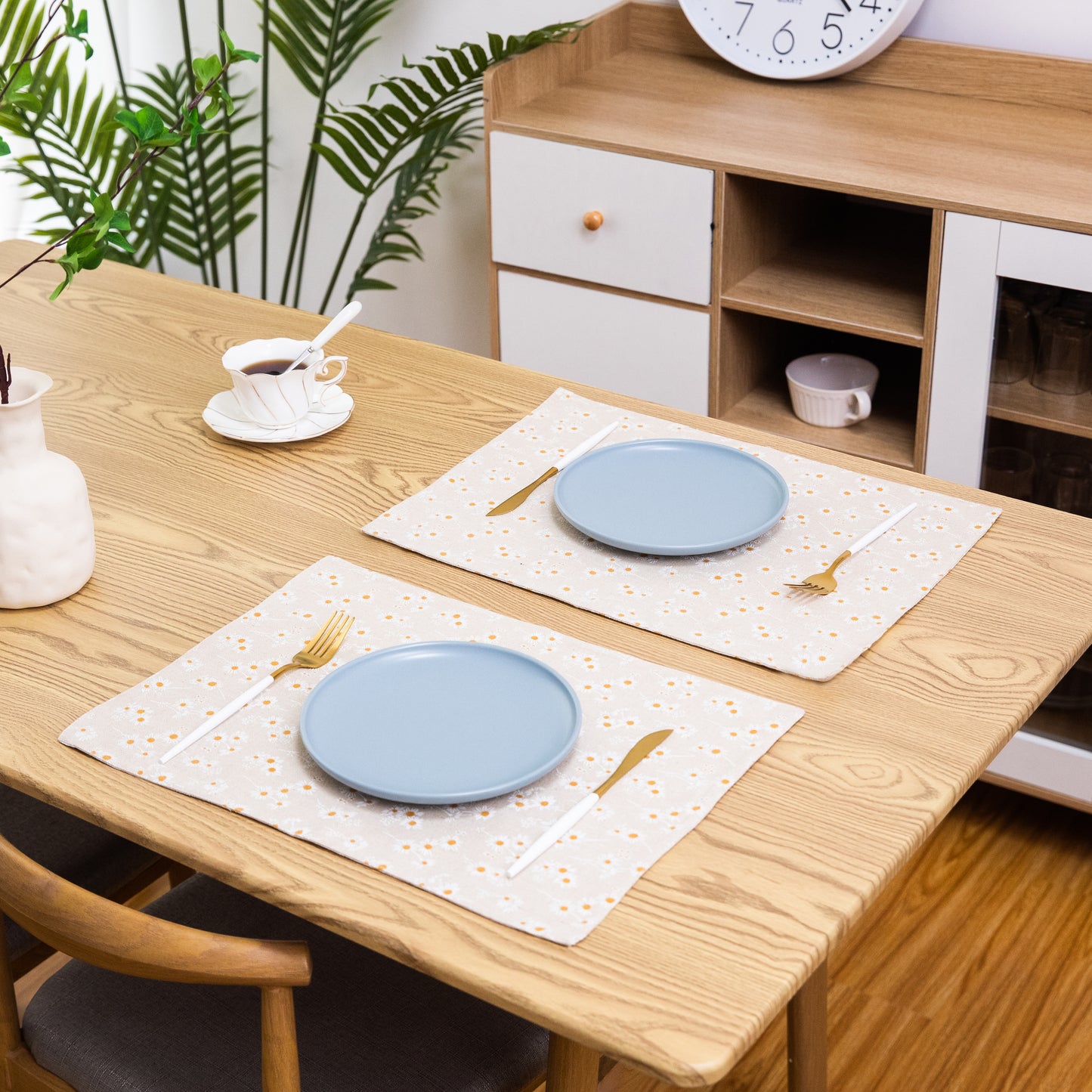 Daisy Pattern Placemat Set Handmade Personalized Plate Mat Kitchen Decoration Picnic Mat Linen Placemats Flower Design