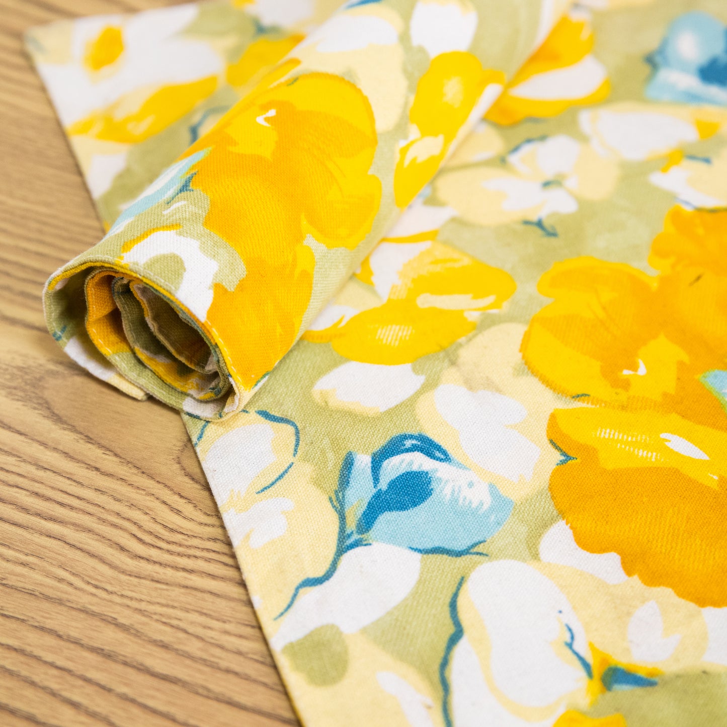 Yellow Flower Cotton Linen Placemat Set Handmade Personalized Plate Mat Kitchen Decoration Picnic Mat Placemats