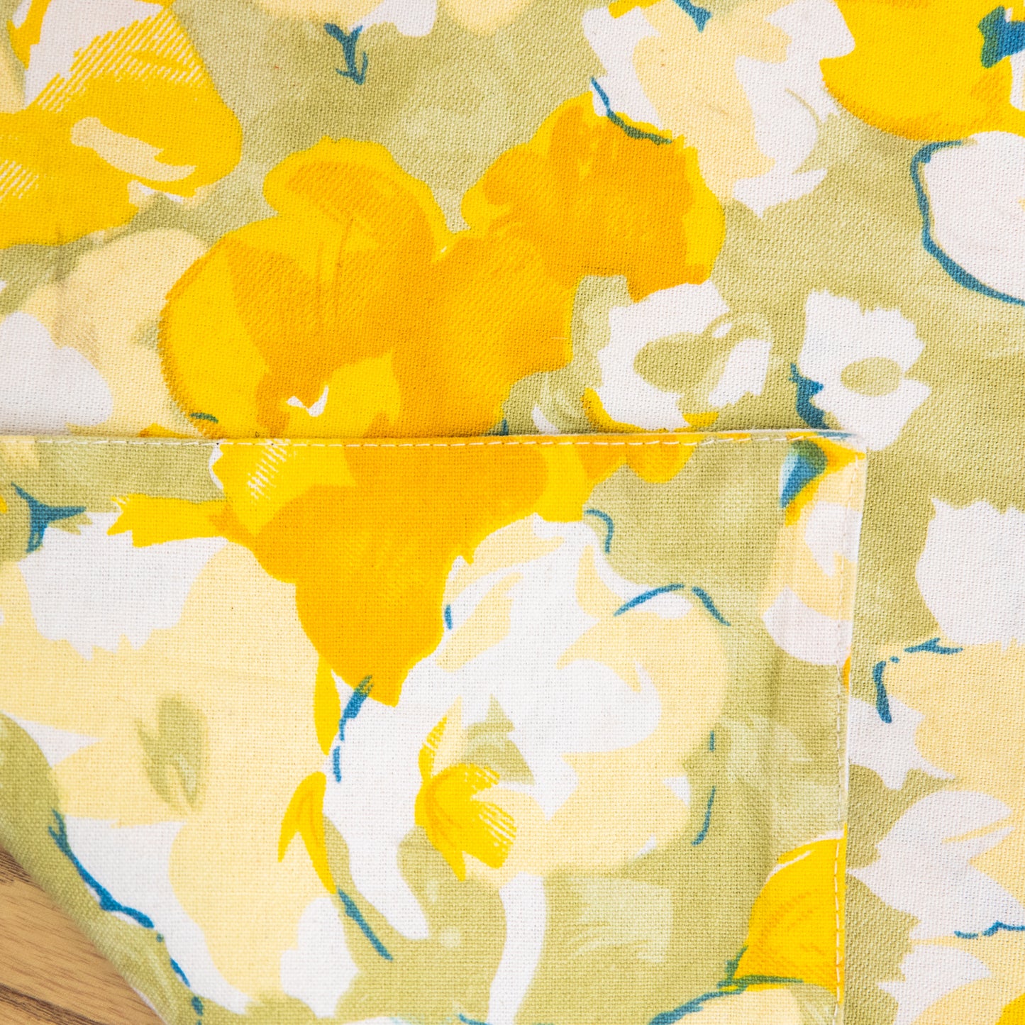 Yellow Flower Cotton Linen Placemat Set Handmade Personalized Plate Mat Kitchen Decoration Picnic Mat Placemats