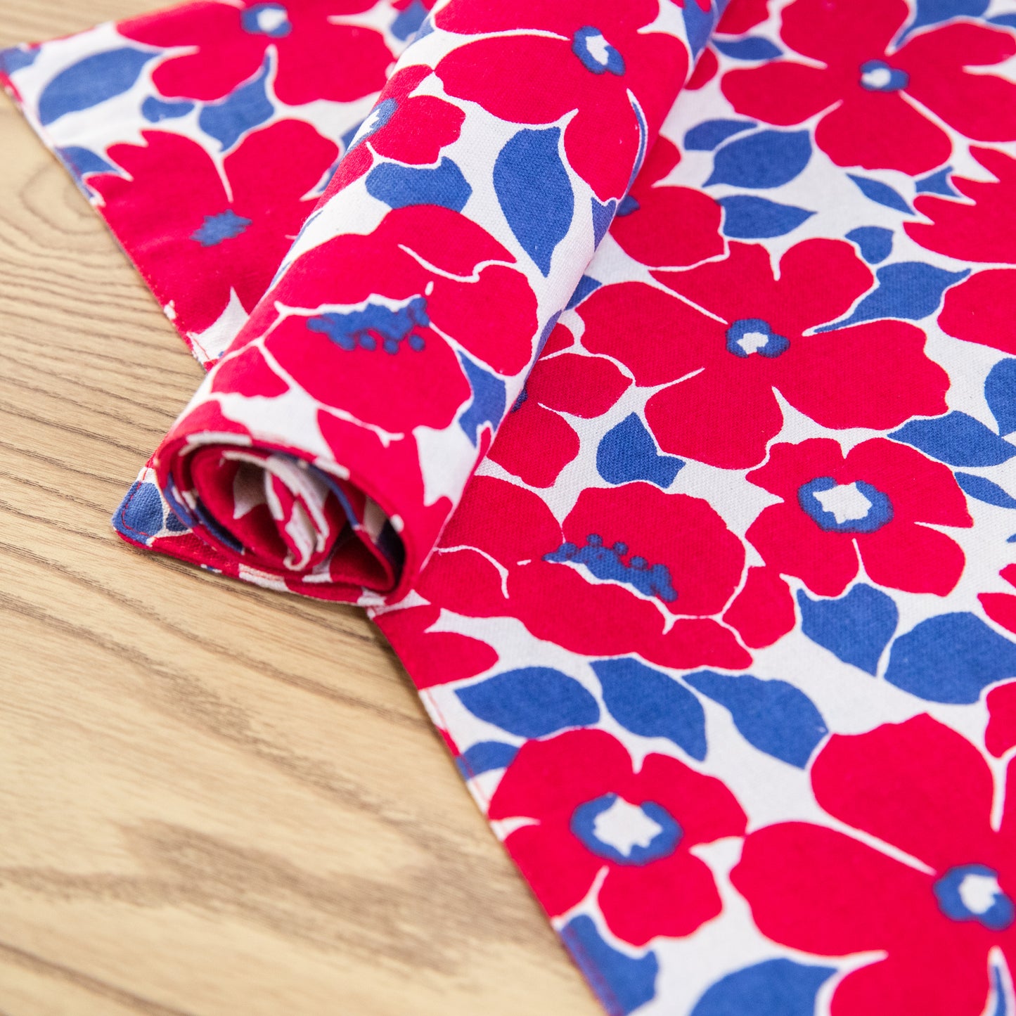 Red Flower Cotton Linen Placemat Set