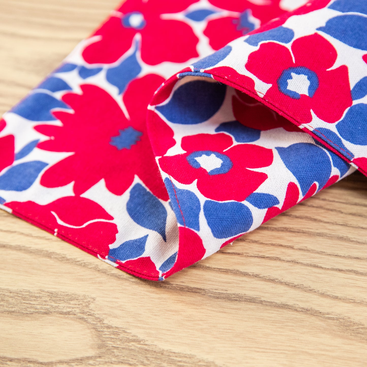 Red Flower Cotton Linen Placemat Set