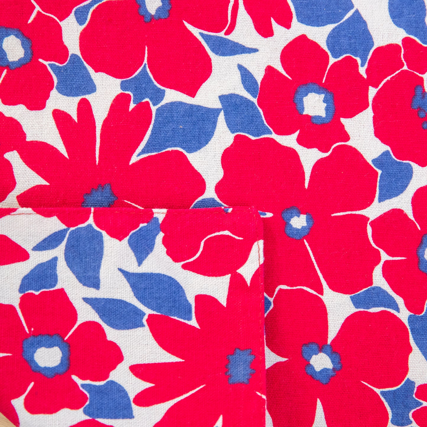 Red Flower Cotton Linen Placemat Set