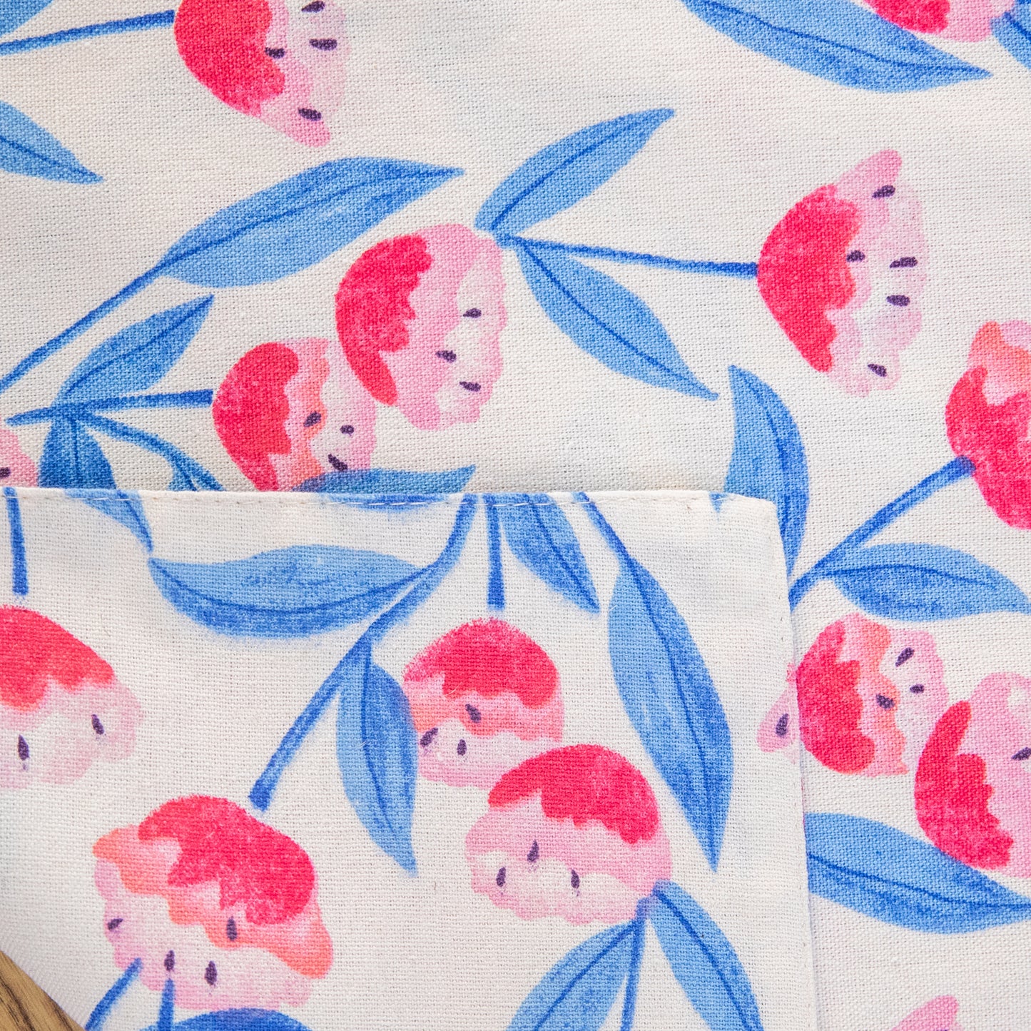 Flower Cotton Linen Placemat Set Handmade Personalized Plate Mat Kitchen Decoration Picnic Mat Placemats Flower Design Pink Blue