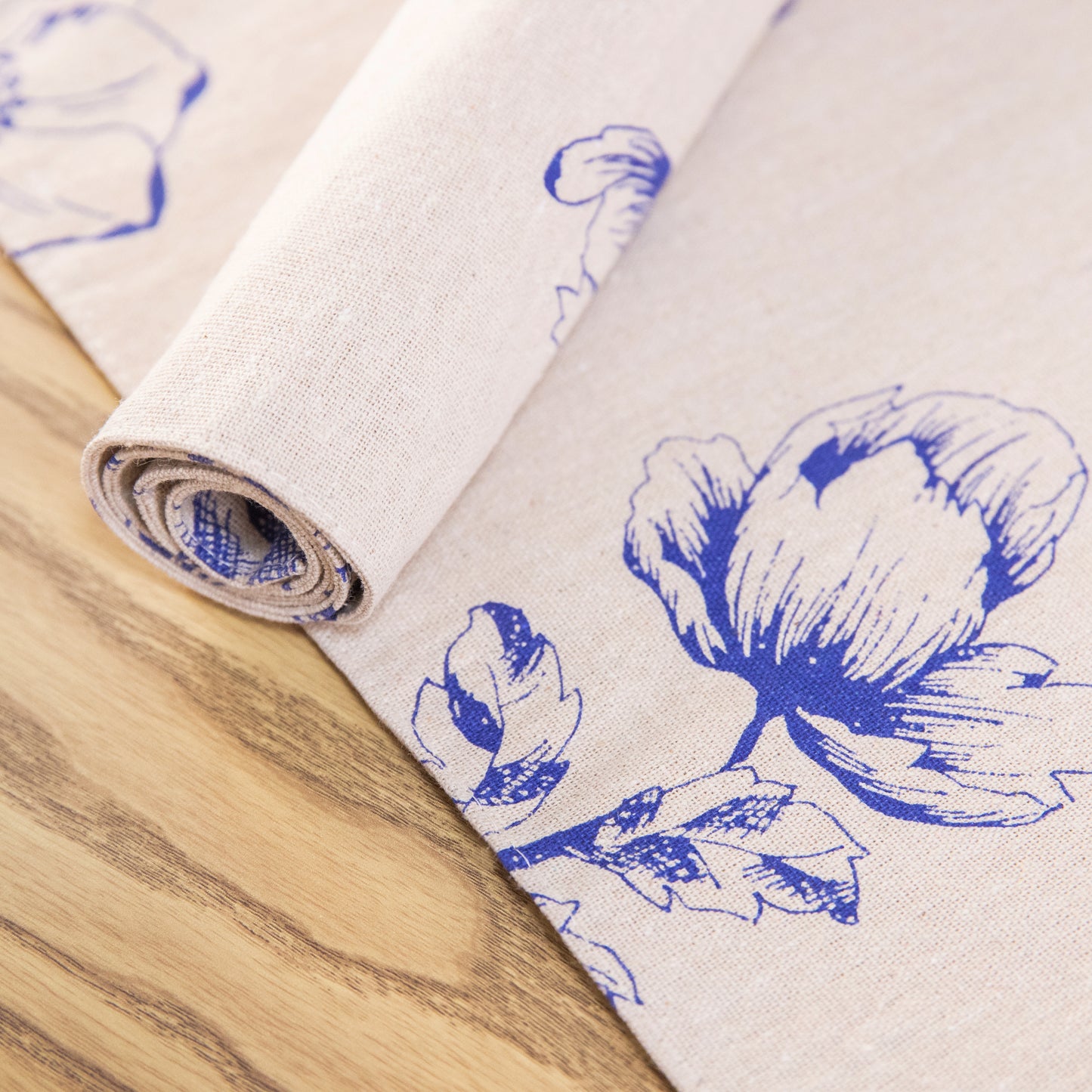 Flower Placemat Set Handmade Personalized Plate Mat Kitchen Decoration Picnic Mat Cotton Linen Placemats Blue Flower Design