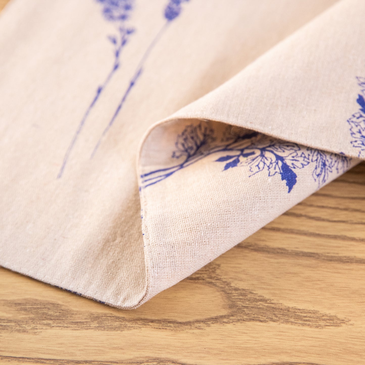 Flower Placemat Set Handmade Personalized Plate Mat Kitchen Decoration Picnic Mat Cotton Linen Placemats Blue Flower Design