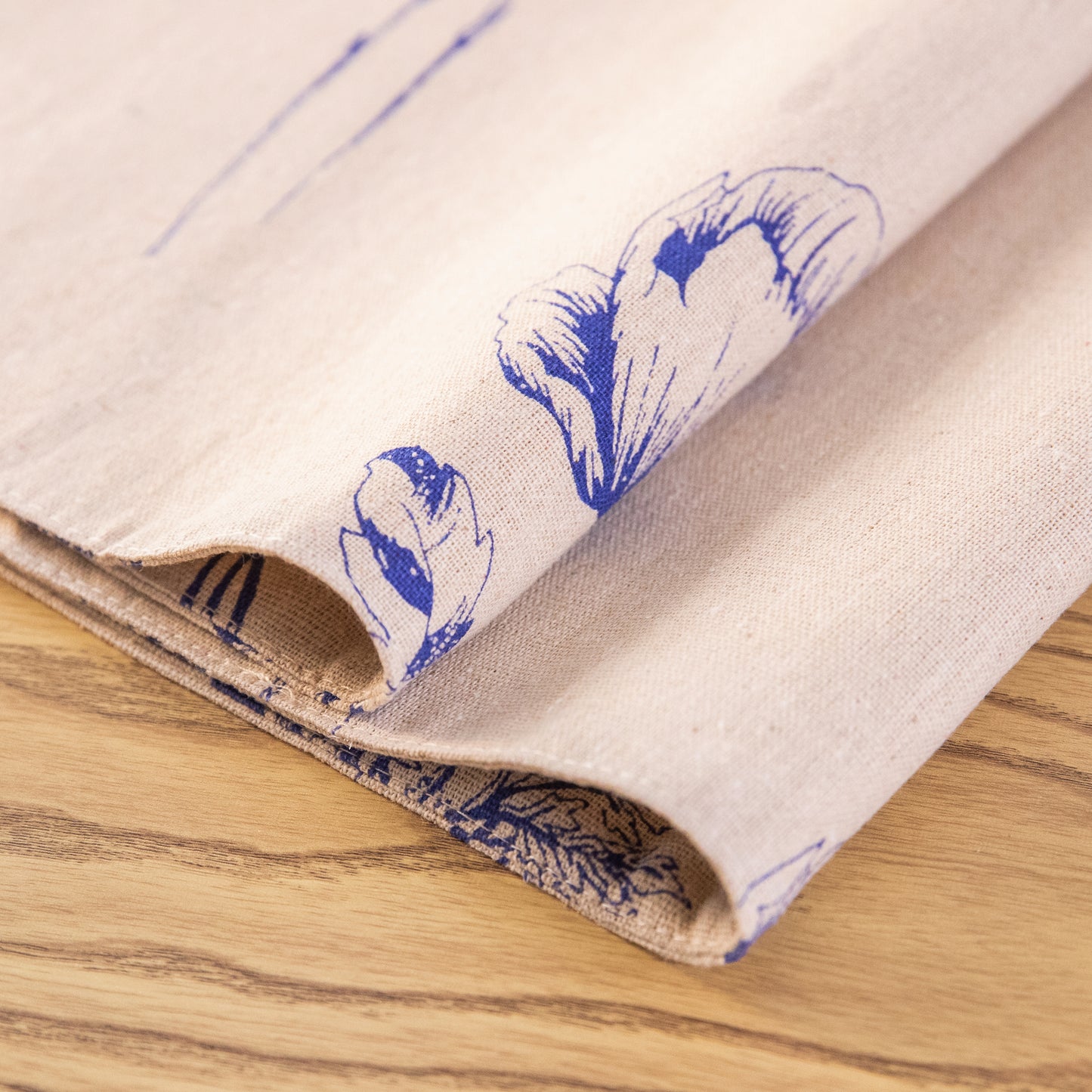 Flower Placemat Set Handmade Personalized Plate Mat Kitchen Decoration Picnic Mat Cotton Linen Placemats Blue Flower Design