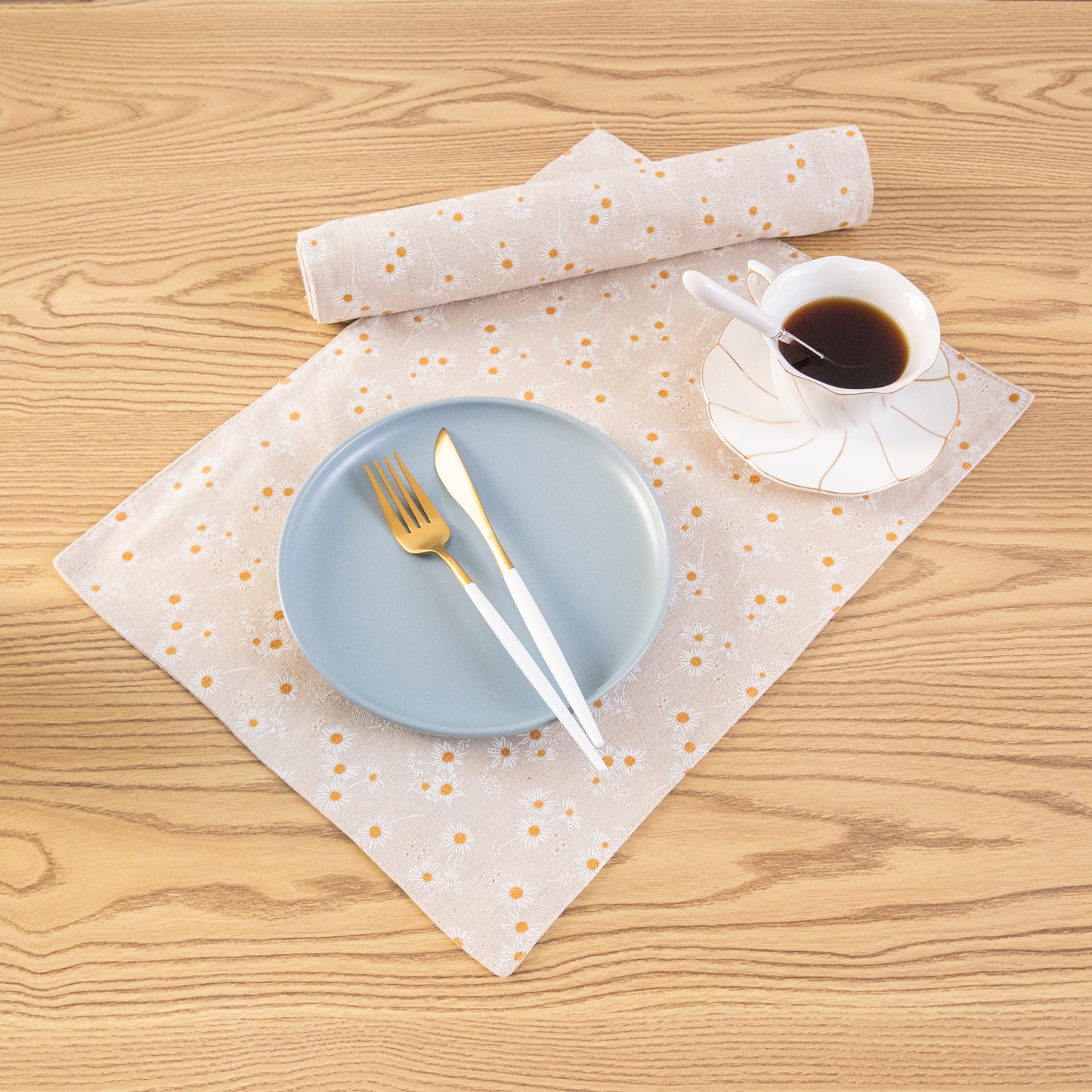 Daisy Pattern Placemat Set Handmade Personalized Plate Mat Kitchen Decoration Picnic Mat Linen Placemats Flower Design