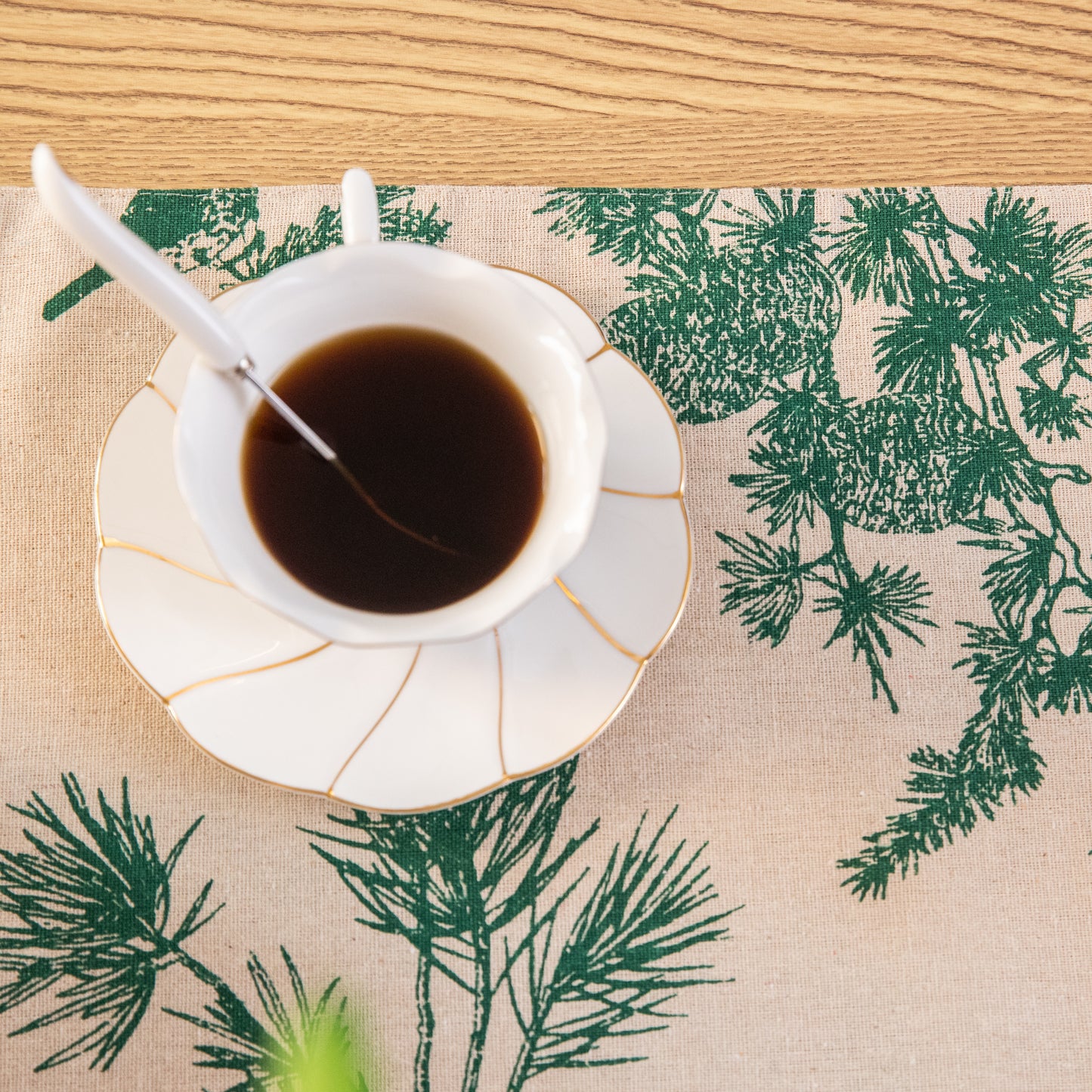 Nature Design Canvas Placemat Set Handmade Personalized Plate Mat Kitchen Decoration Picnic Mat Placemats Pine Tree