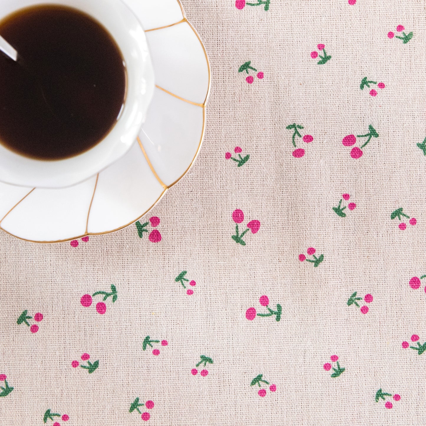 Cherry Pattern Placemat Set Handmade Personalized Plate Mat Kitchen Decoration Picnic Mat Linen Placemats Fruit Design