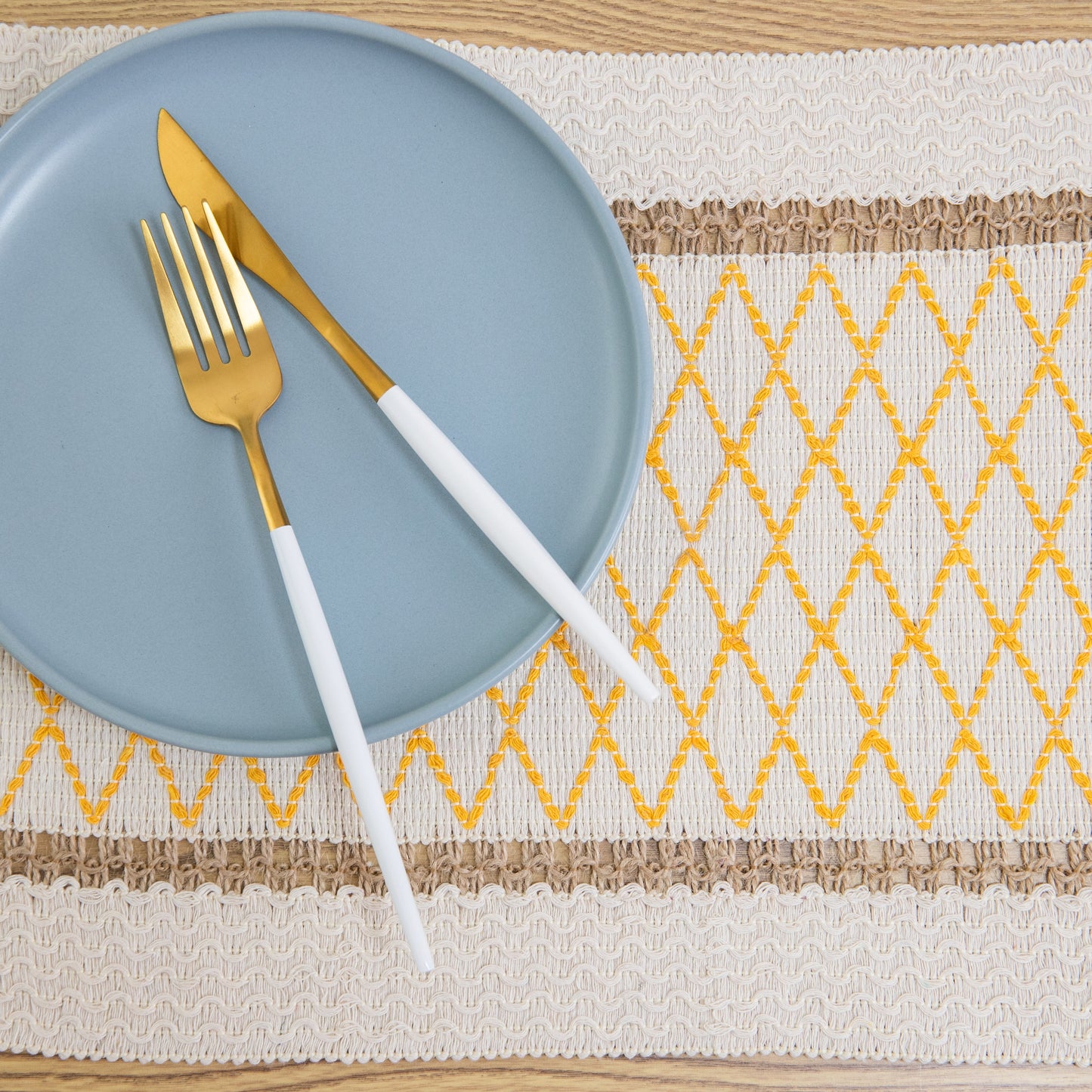 Art Woven Placemat Set Handmade Personalized Plate Mat Kitchen Decoration Colorful  Red