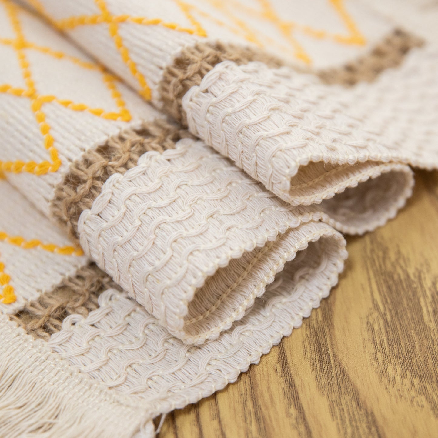 Art Woven Placemat Set Handmade Personalized Plate Mat Kitchen Decoration Colorful Yellow