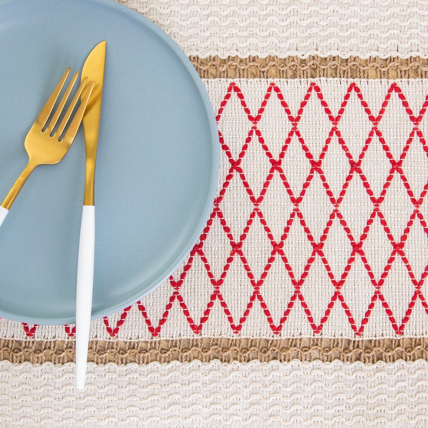 Art Woven Placemat Set Handmade Personalized Plate Mat Kitchen Decoration Colorful Yellow