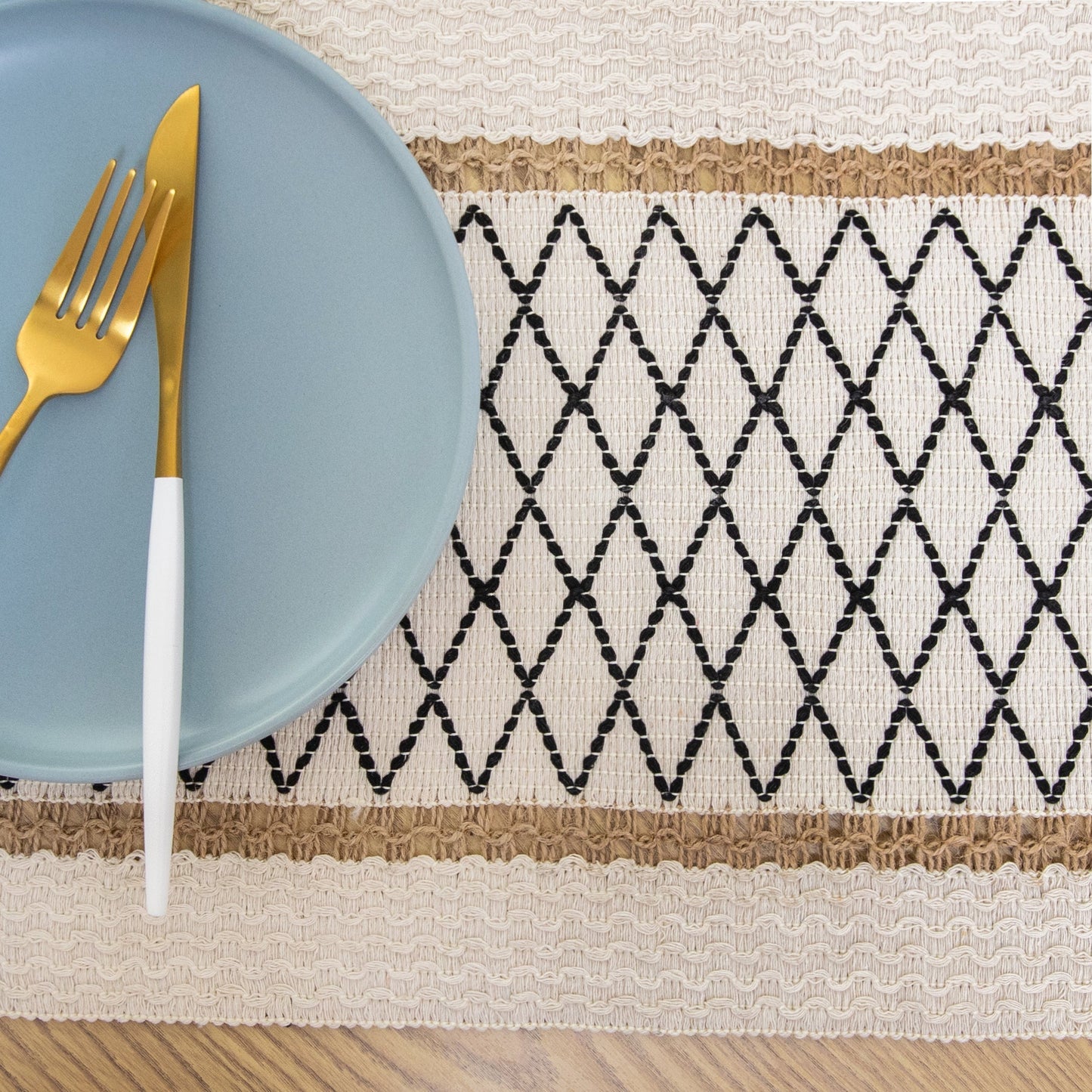 Art Woven Placemat Set Handmade Personalized Plate Mat Kitchen Decoration Colorful Yellow