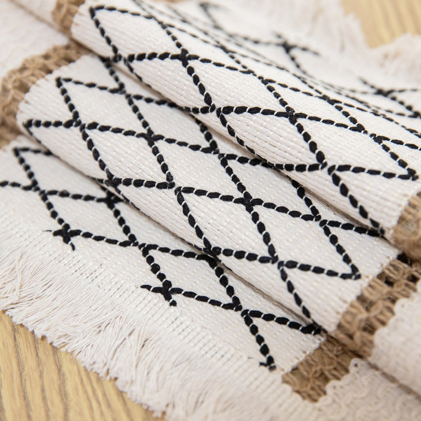 Art Woven Placemat Set Handmade Personalized Plate Mat Kitchen Decoration Colorful Yellow