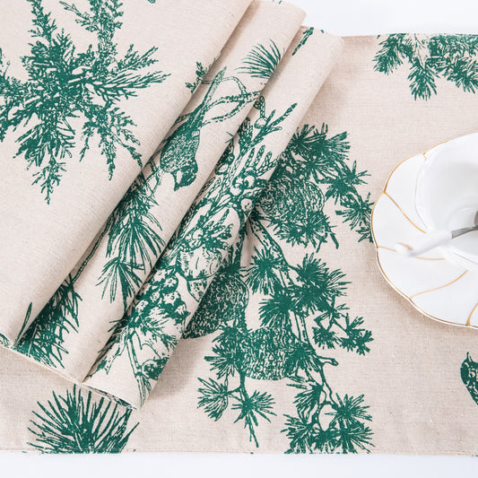 Nature Design Canvas Placemat Set Handmade Personalized Plate Mat Kitchen Decoration Picnic Mat Placemats Pine Tree