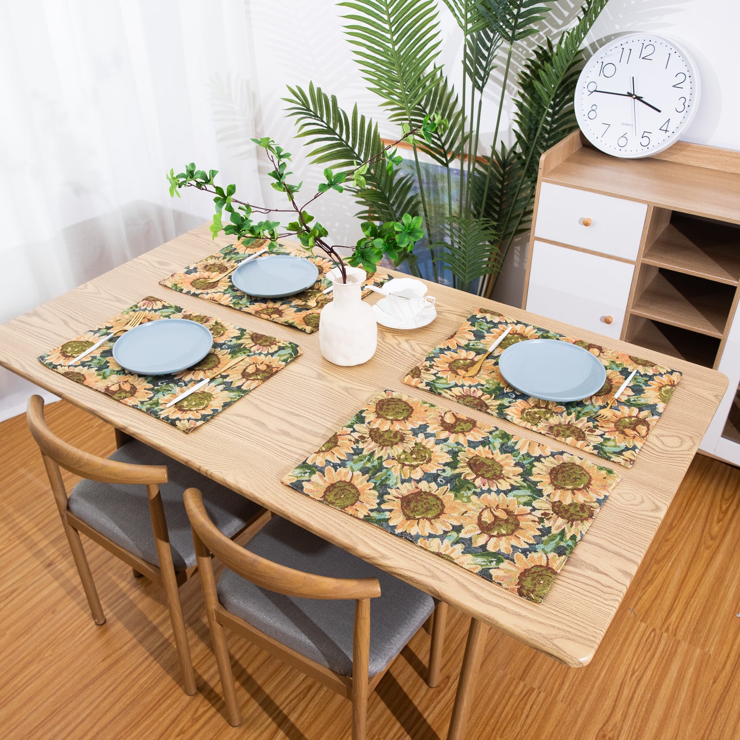 Sunflower Placemat Set of 2 4 6 8 Handmade Personalized Plate Mat Kitchen Decoration Picnic Mat Housewarming Gift