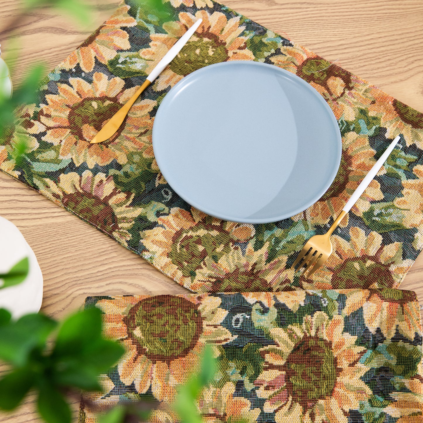 Sunflower Placemat Set of 2 4 6 8 Handmade Personalized Plate Mat Kitchen Decoration Picnic Mat Housewarming Gift