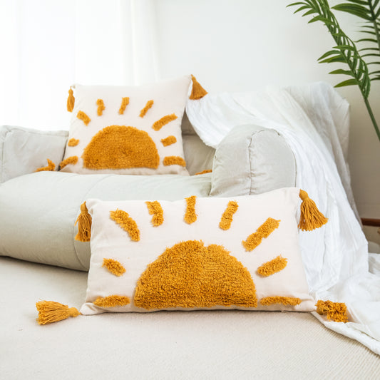 Sunrise pillow Case Boho Pillow Sunrise Embroidered Throw Pillow Case Decorative Pillow Case/Housewarming gift
