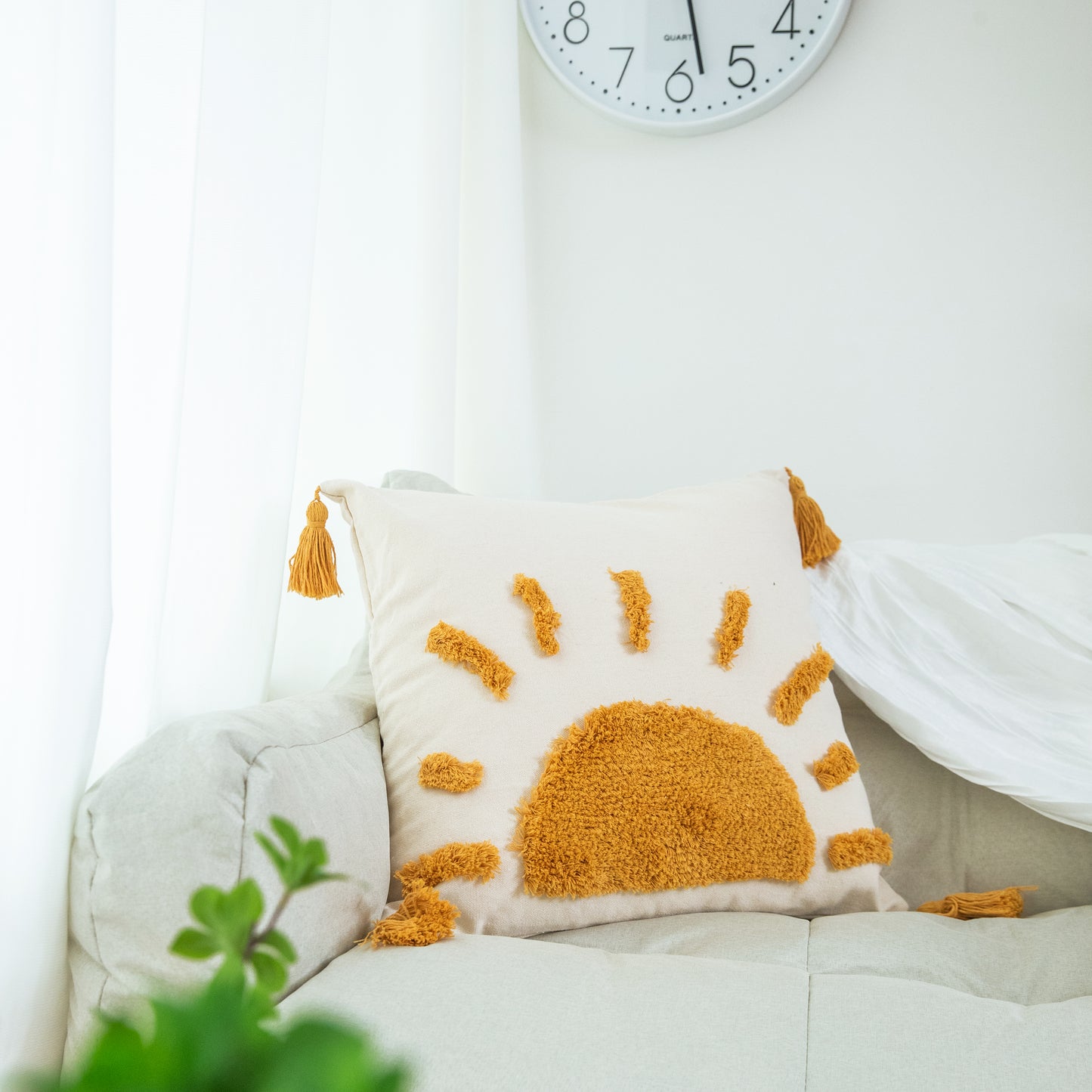 Sunrise pillow Case Boho Pillow Sunrise Embroidered Throw Pillow Case Decorative Pillow Case/Housewarming gift