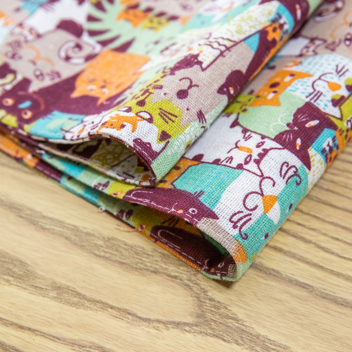 Cutie Kitty Cat Kitten Design Canvas Placemat Set Handmade Personalized Plate Mat Kitchen Decoration Picnic Mat Placemats