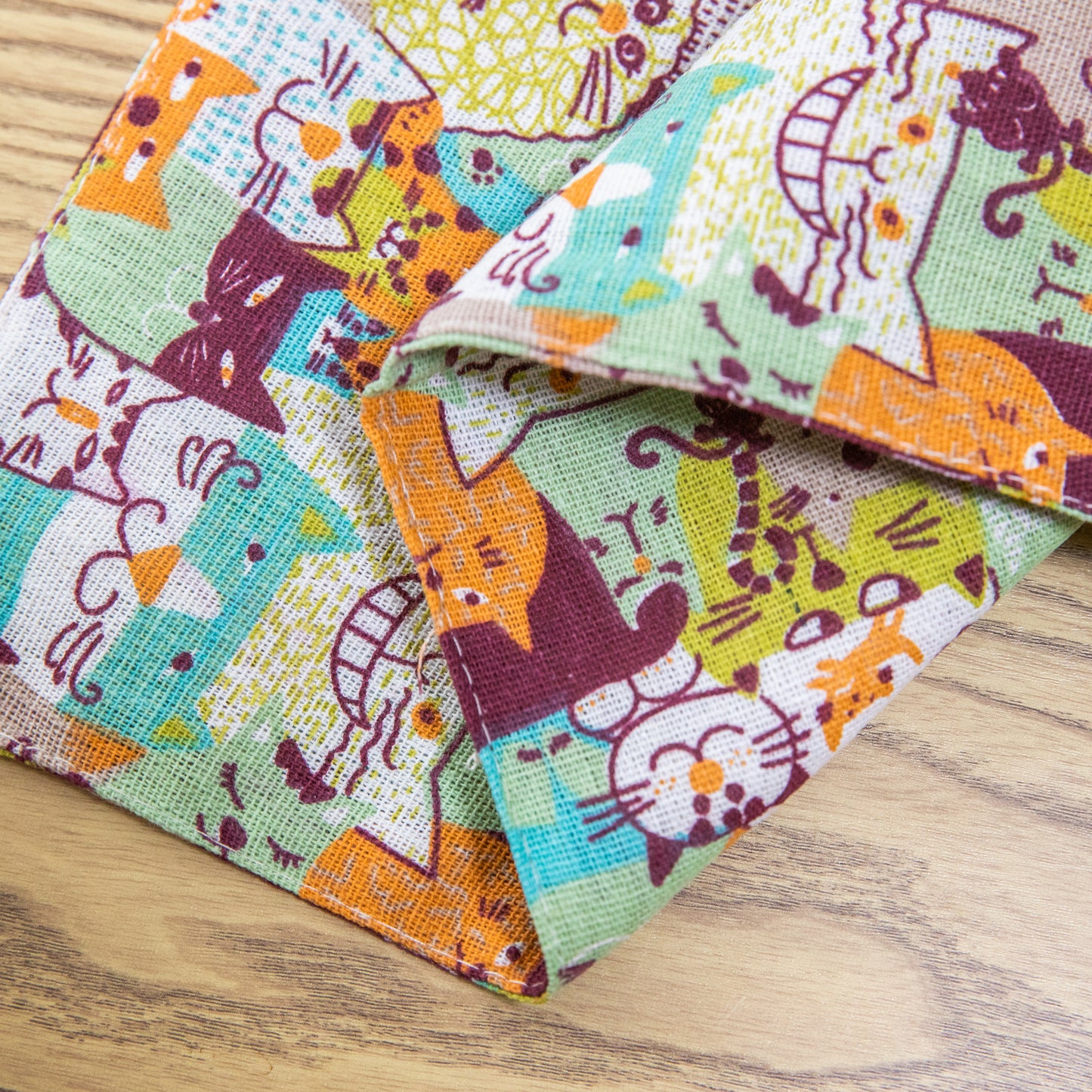 Cutie Kitty Cat Kitten Design Canvas Placemat Set Handmade Personalized Plate Mat Kitchen Decoration Picnic Mat Placemats