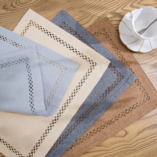 Canvas Placemat Set Personalized Handmade Plate Mat Kitchen Decoration Picnic Mat