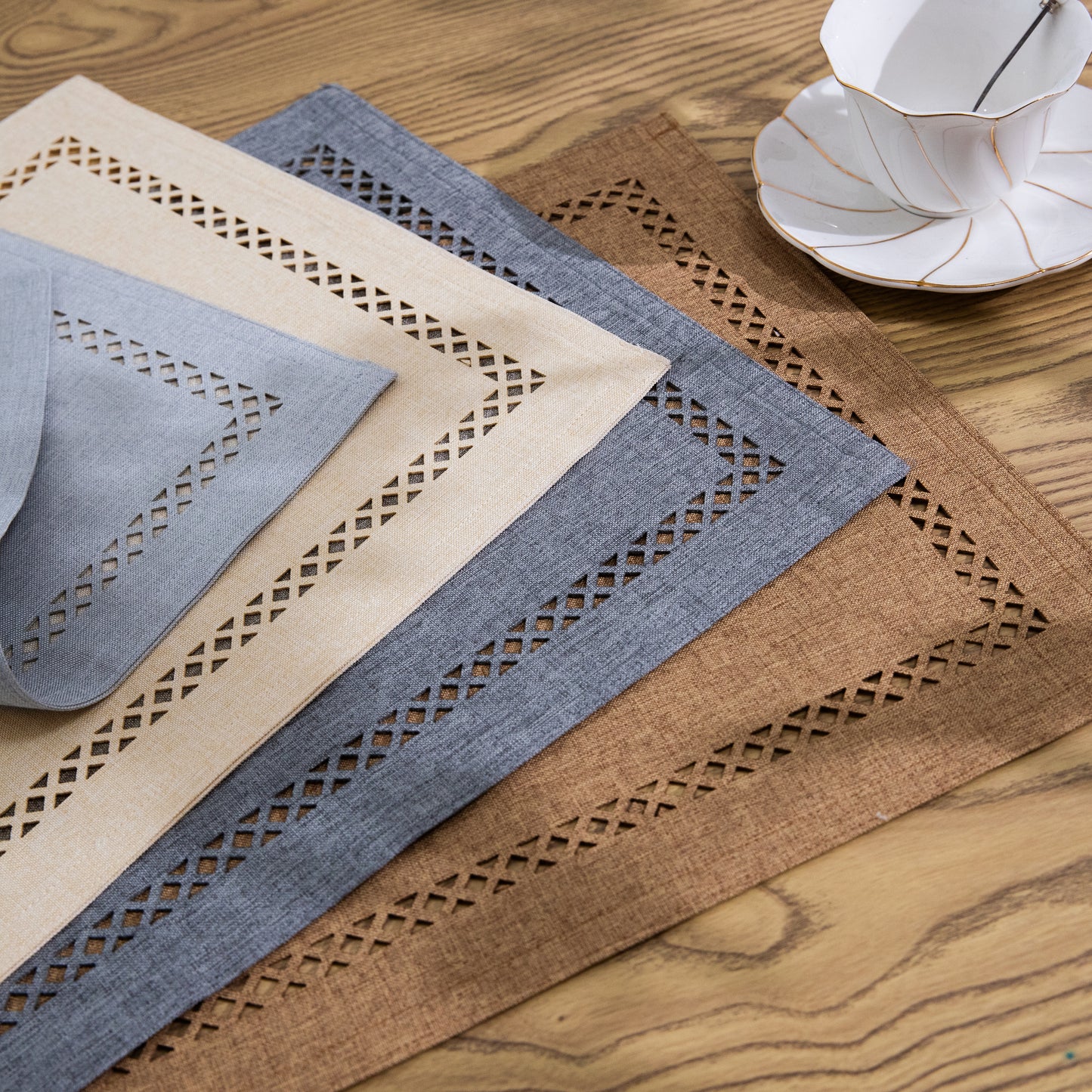 Canvas Placemat Set Personalized Handmade Plate Mat Kitchen Decoration Picnic Mat