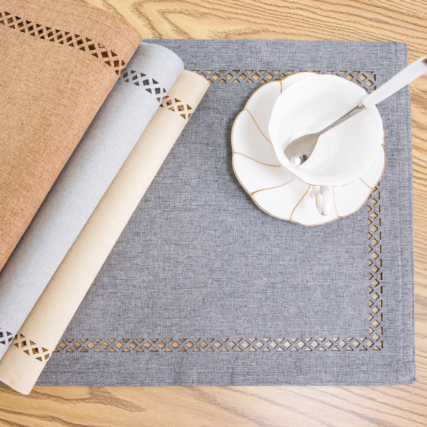 Canvas Placemat Set Personalized Handmade Plate Mat Kitchen Decoration Picnic Mat