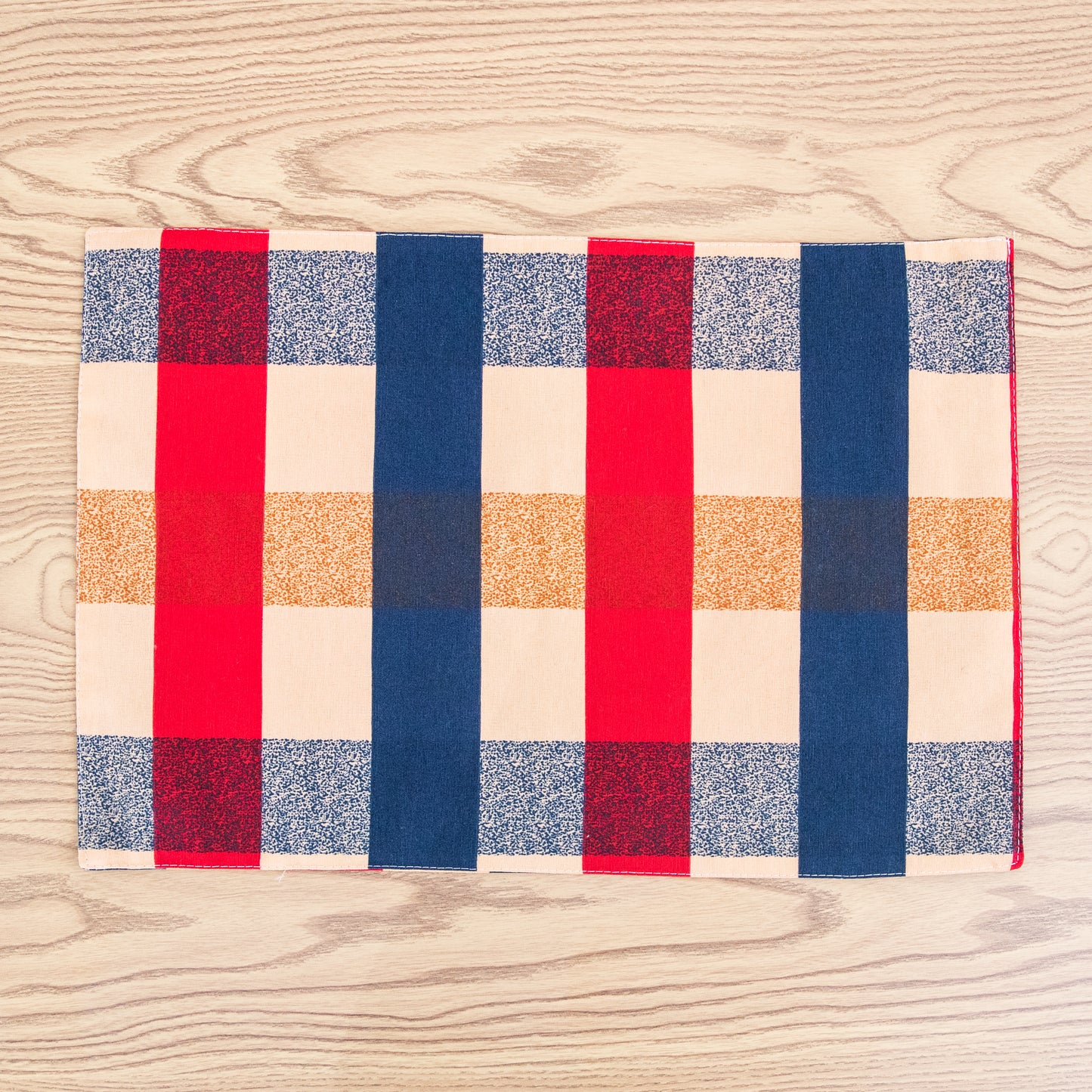 Red and Blue Plaid Placemat Set Handmade Plate Mat Kitchen Decoration Picnic Mat Gifts