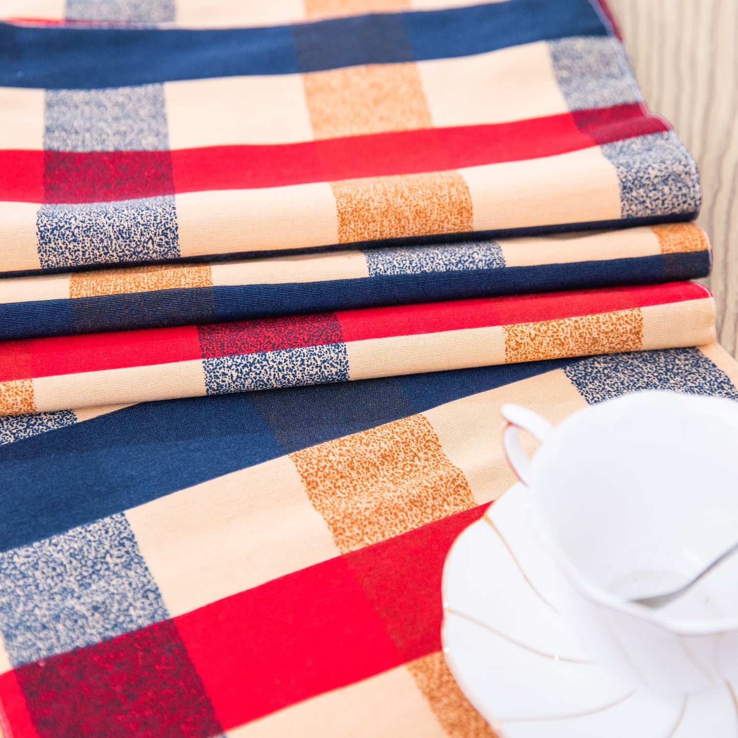 Red and Blue Plaid Placemat Set Handmade Plate Mat Kitchen Decoration Picnic Mat Gifts